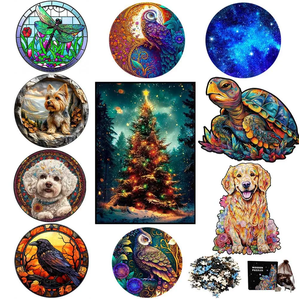 Schildkröte Holzpuzzle Exquisit für Erwachsene Kinder Weihnachtsgeschenk Intelligente interaktive Familienspiele Puzzles Image