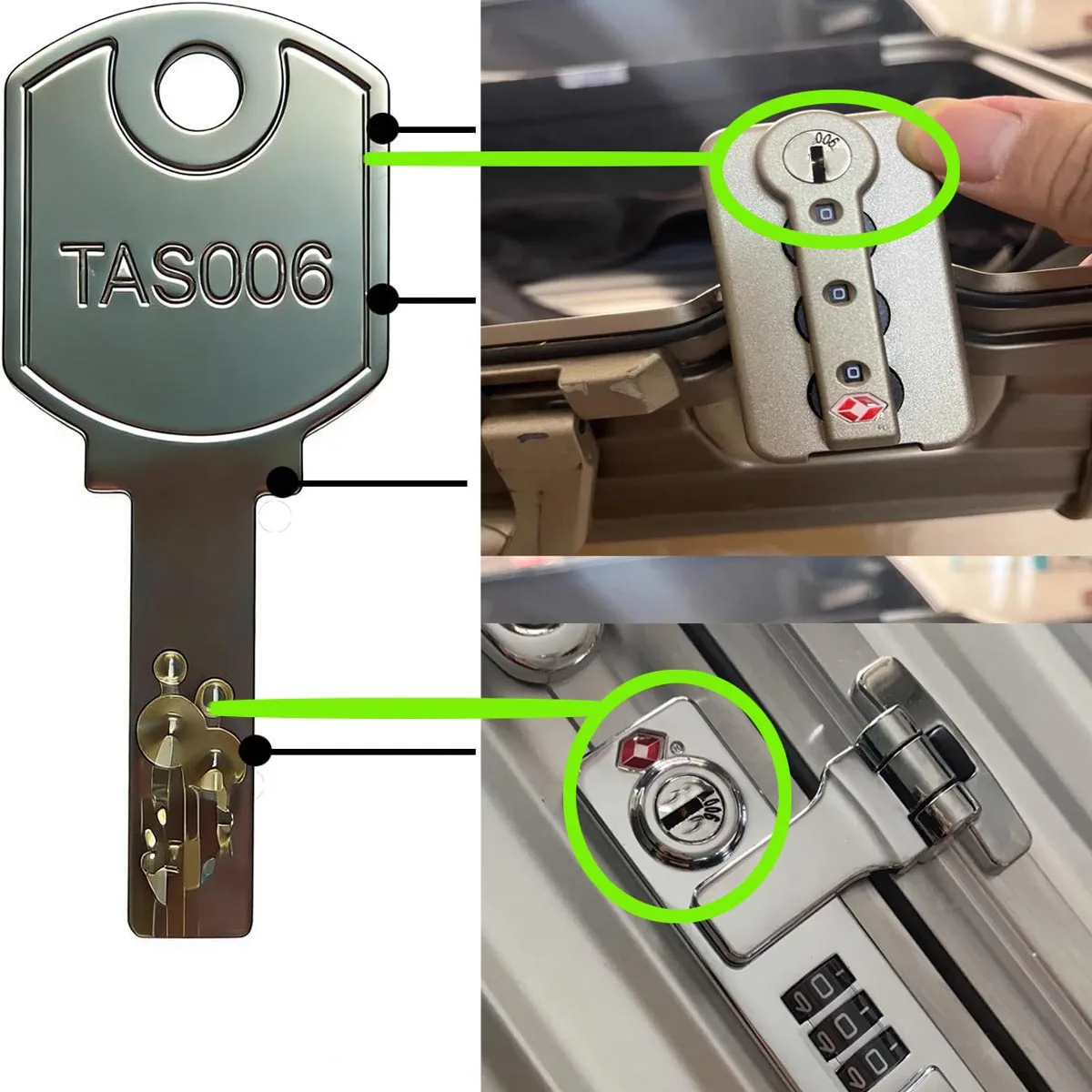 1 Stück TSA006 Schlüssel und Anhänger für Rimowa Koffer Gepäck für TSA007 Kofferschlüssel TSA002 Kofferschlüssel TSA006 Schlüssel TSA Kofferschlüssel Image