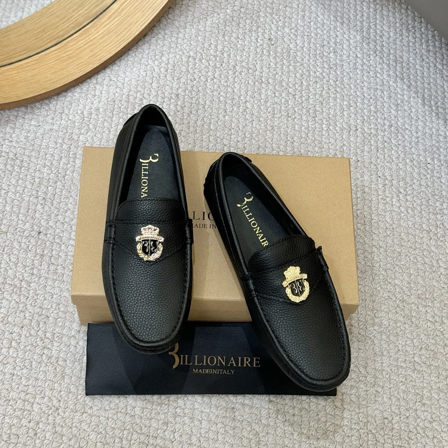 BILLIONAIRE BLSK CPRT Schuhe Rindsleder 2026 neue Business atmungsaktive Stickerei Mode Komfort Herren europäische große Größe 38-46