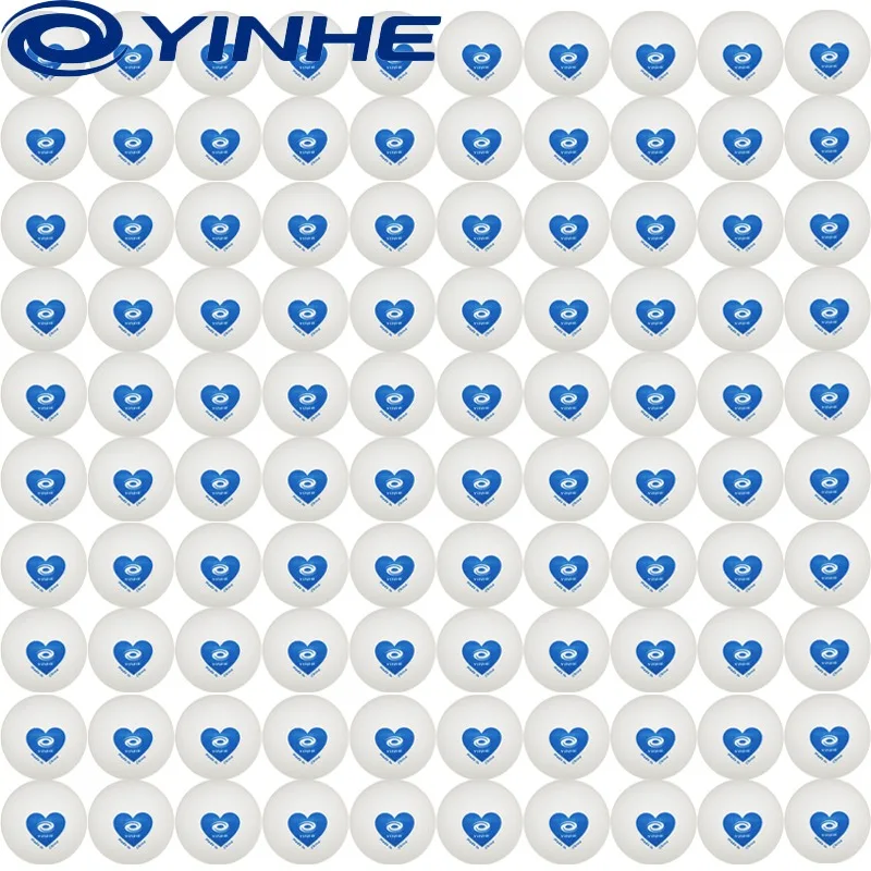 50/100 Stück YINHE Blue Heart Tischtennisbälle ABS 40+ Neues Material Ping-Pong-Bälle mit Naht Hohe Elastizität Langlebige Trainingsbälle Image