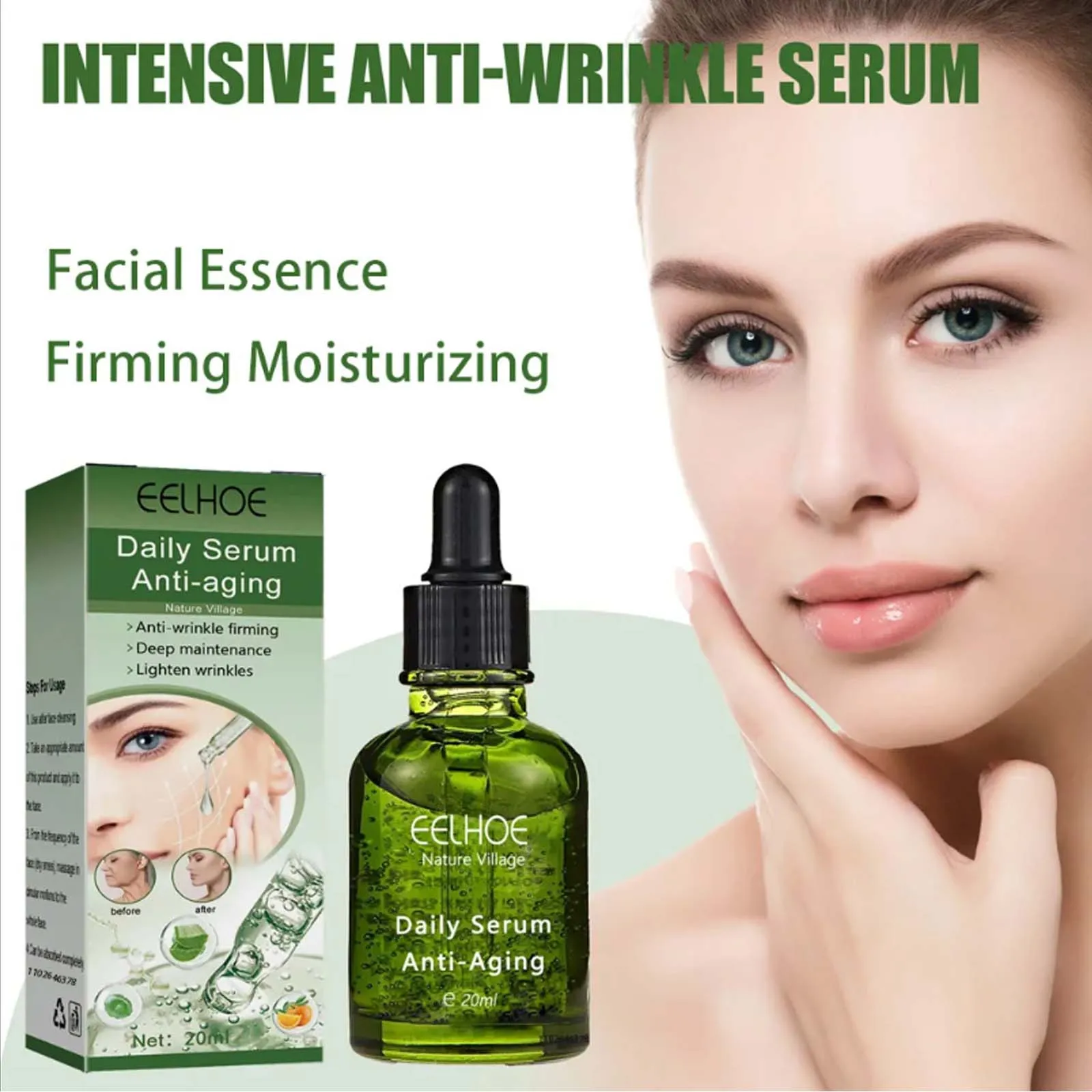 Tägliches Serum Lifting Straffende Haut Verblassen Feine Linien Falten Essenz Schrumpfende Poren Aufhellung Feuchtigkeitsspendende Nährende Hautpflege Image