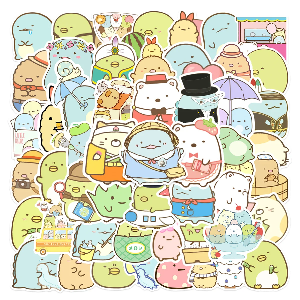50 Stück Kawaii SumikkoGurashi Anime wasserfeste Aufkleber für Scrapbooking, DIY, Schreibwaren, Tagebuchaufkleber Image