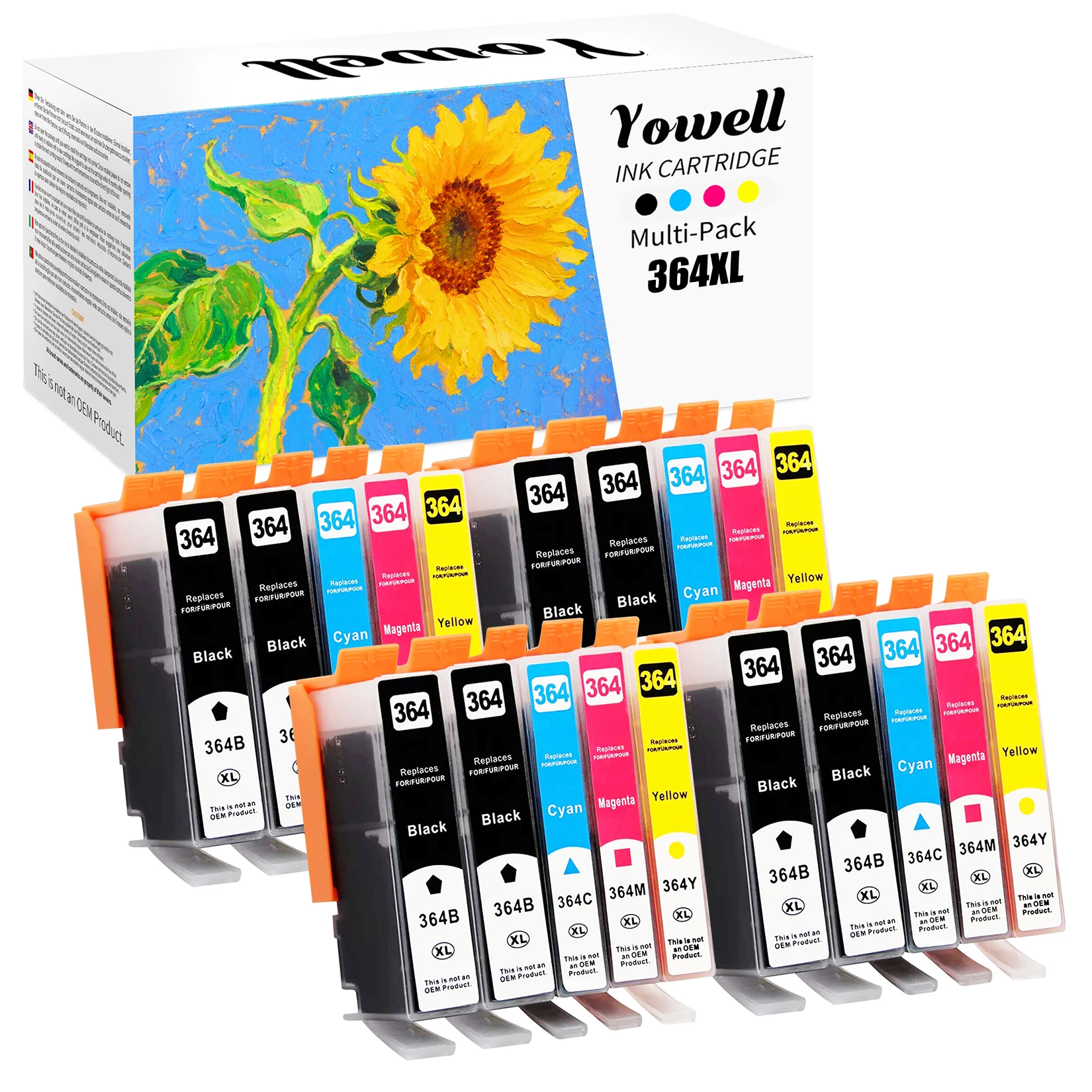 Yowell 364 XL Kompatible Tintenpatronen für HP Photosmart HP 364 XL 5520 5510 5524 6520 5515 OfficeJet 4620 4622 DeskJet 3520 Image