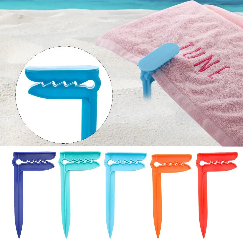 4 Teile/satz Strand Handtuch Clip Camping Matte Clip Outdoor Dekorative Wäscheklammern Blatt Halter Handtuch Klemme Kleidung Pegs Zelt Clips Image
