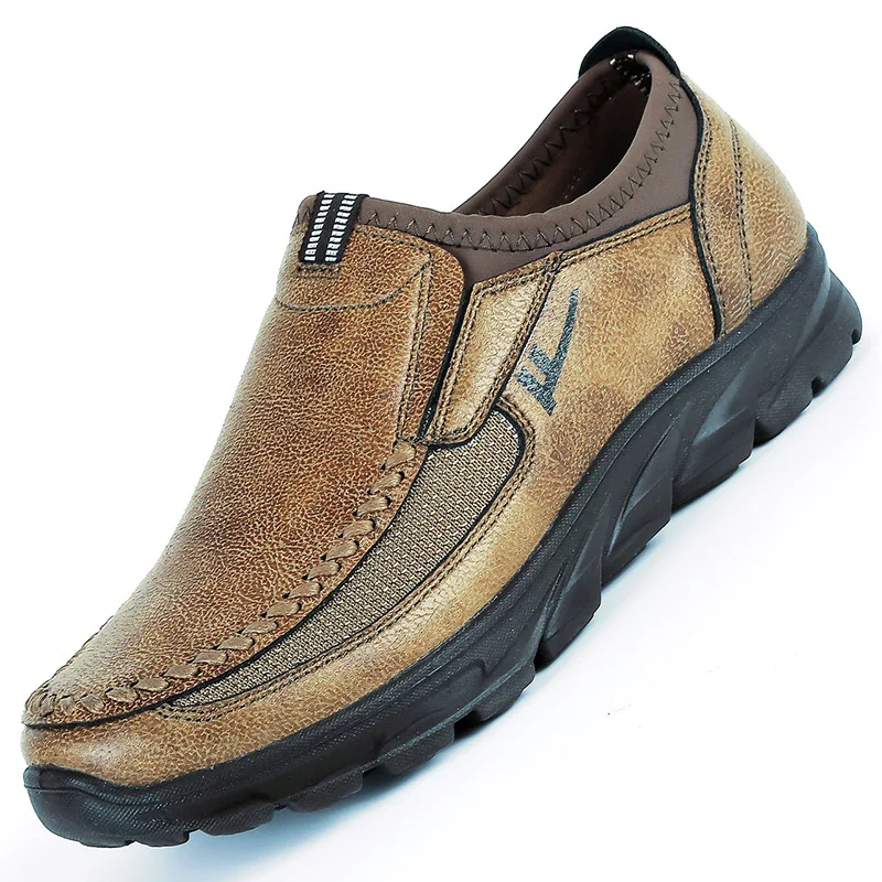 Herren-Freizeitschuhe, Slip-on-Loafer, Übergröße 38–50, Turnschuhe für Erwachsene, Patchwork, nicht gewebt, atmungsaktiv, Bootsschuhe, Leder-Männerschuh