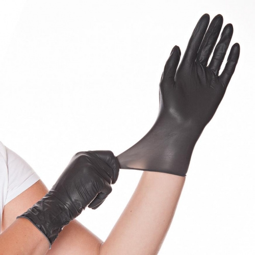 FRANZ MENSCH 5 x 100 Stück Handschuh Latex DIABLO Gr. S schwarz Image