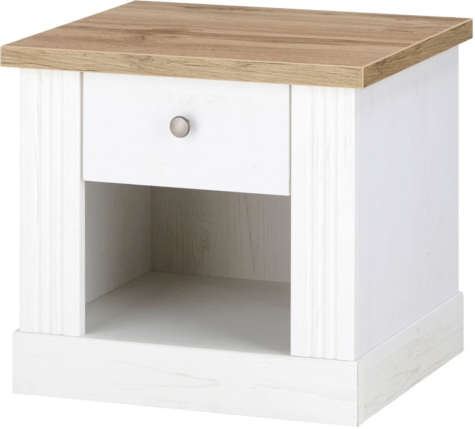 Nachtkommode OTTO HOME "WESTMINSTER", weiß (pinie weiß dekor), B:50cm H:46cm T:40cm, Sideboards, mit 1 Schublade, exclusiv by Otto Image
