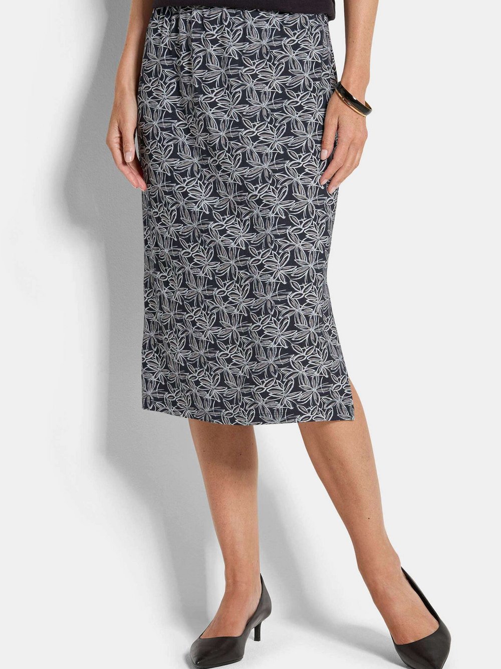 Goldner Jerseyröcke Damen schwarz, 22