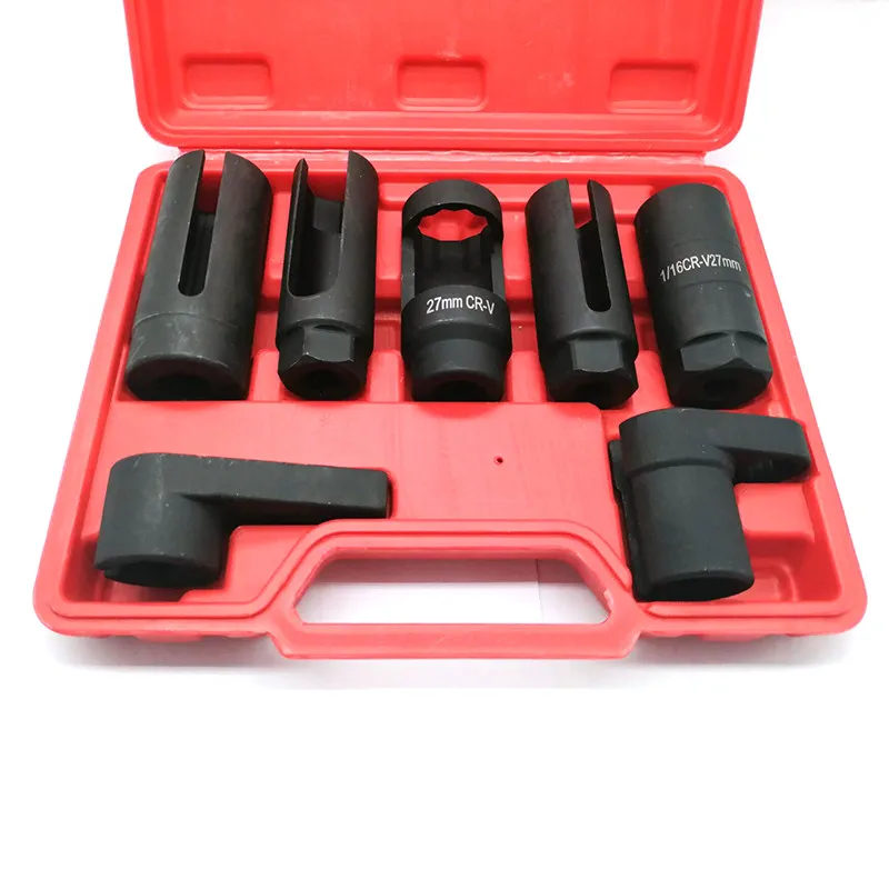 7 pz 1/2 e 3/8 Drive CR-V Kit presa sensore in acciaio O2 sensore di ossigeno manicotto strumento chiave Set di chiavi a bussola