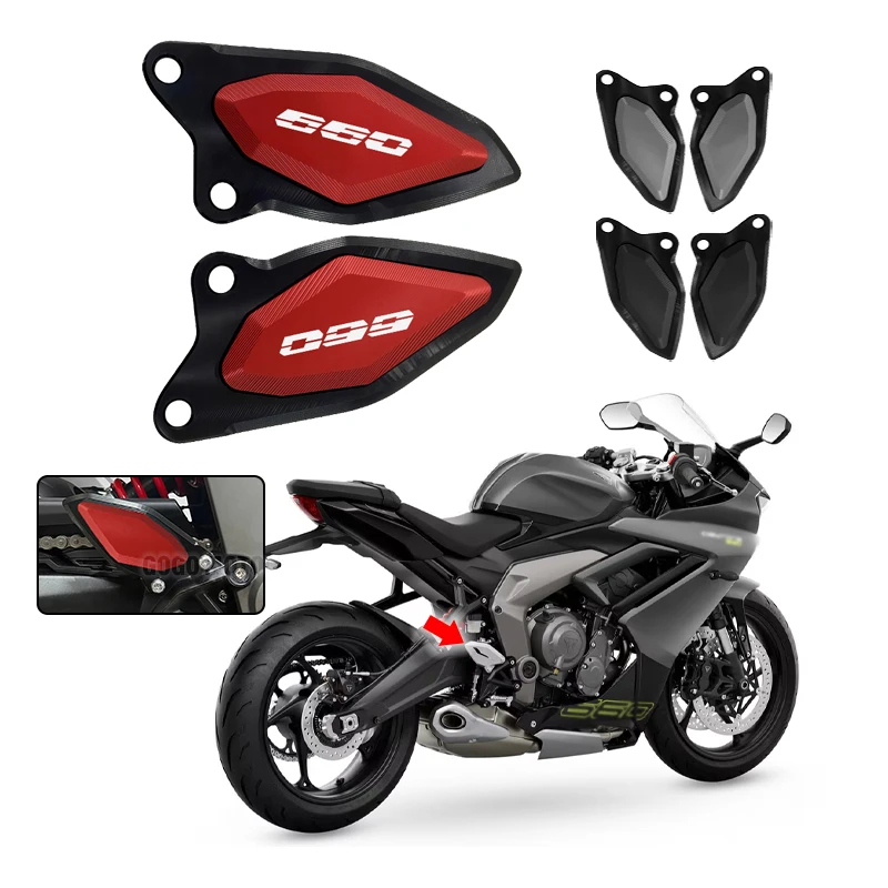 Für Daytona 660 2024 2025 CNC Aluminium Fußrasten-Fersenschutz | Rearsets Fußrastenschutz, rutschfeste, robuste Motorradteile Image