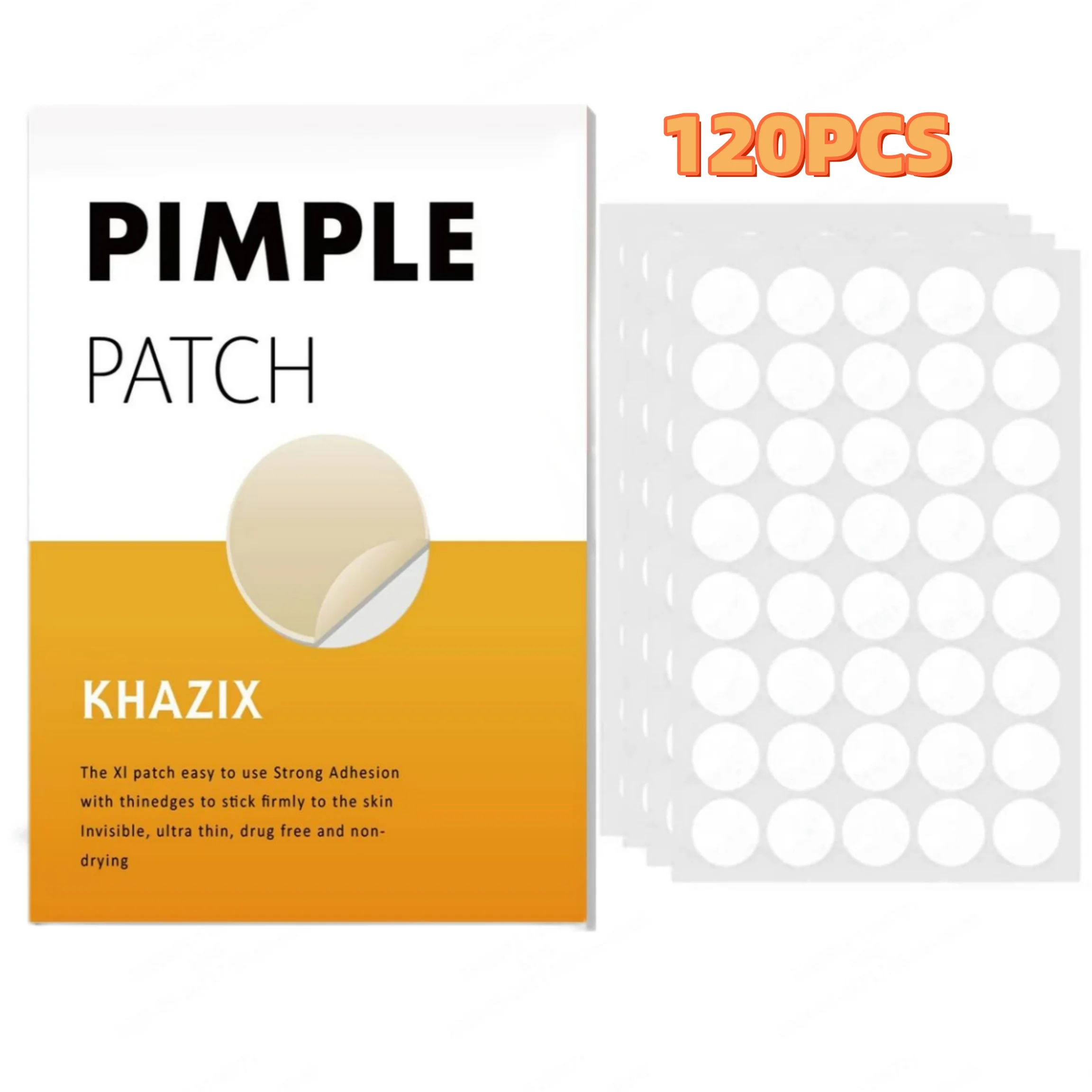 120 Stück gelbe Akne-Pflaster | Wasserdichte und 24-Stunden-Softcover Image