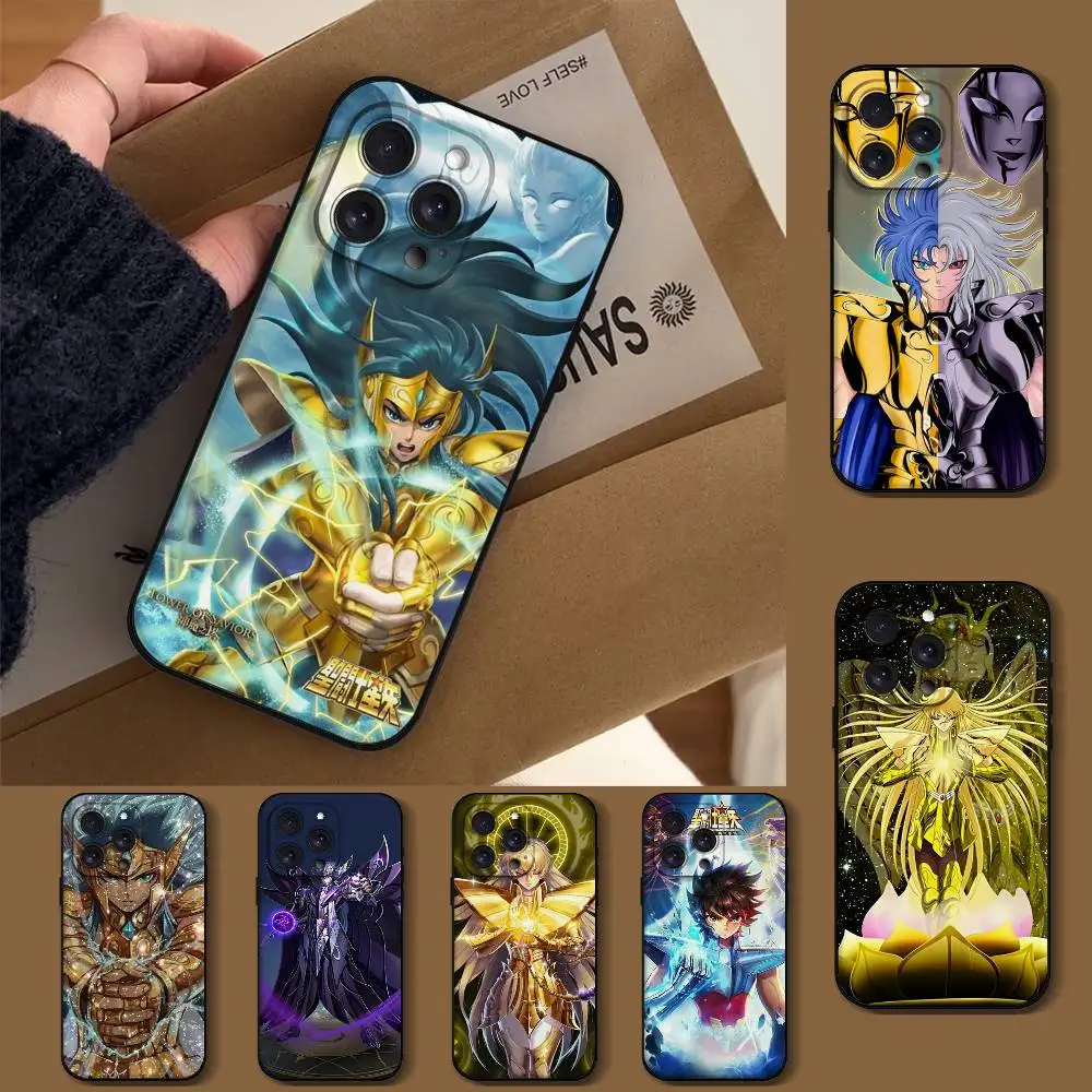 S-Saint Seiya Aiolos Camus Handyhülle für iPhone 1716 15 14 13 Pro Max 11 12 Mini X Xs XR Schwarze Silikonhülle Image