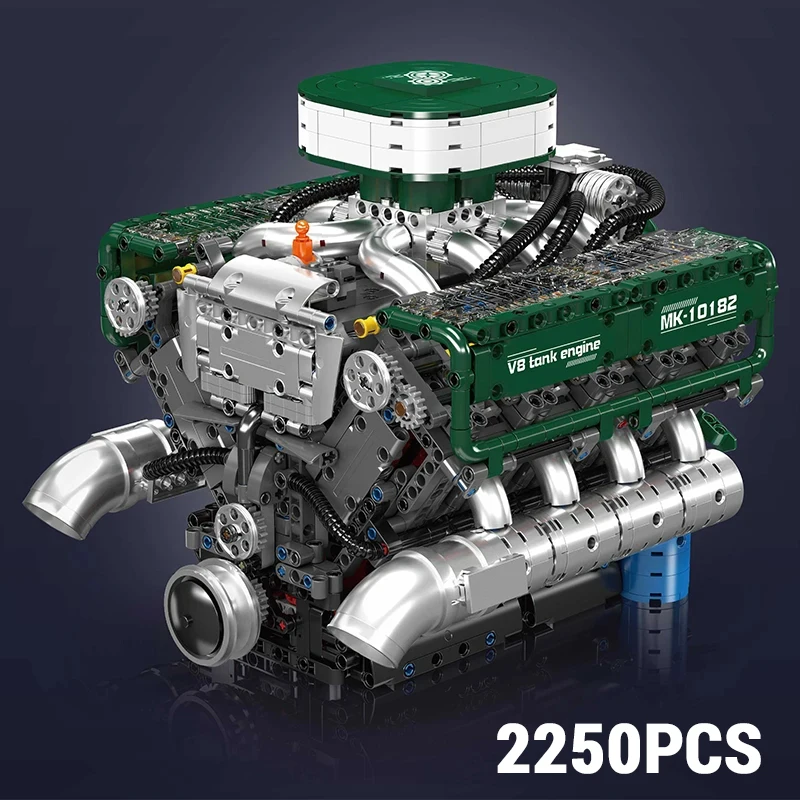 2250PCS V8 Tank Motor Modell Montage Bausteine Spielzeug Sets Motorisierte Simulation Bricks Sets Kinder Erwachsene Pädagogisches Spielzeug Image
