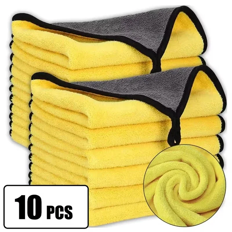 1-10 stücke Auto Waschen Mikrofaser Handtuch 30x30/40/60CM Auto Reinigung Trocknen Tuch säumen Auto Pflege Tuch Detaillierung Auto Waschen Handtuch Image