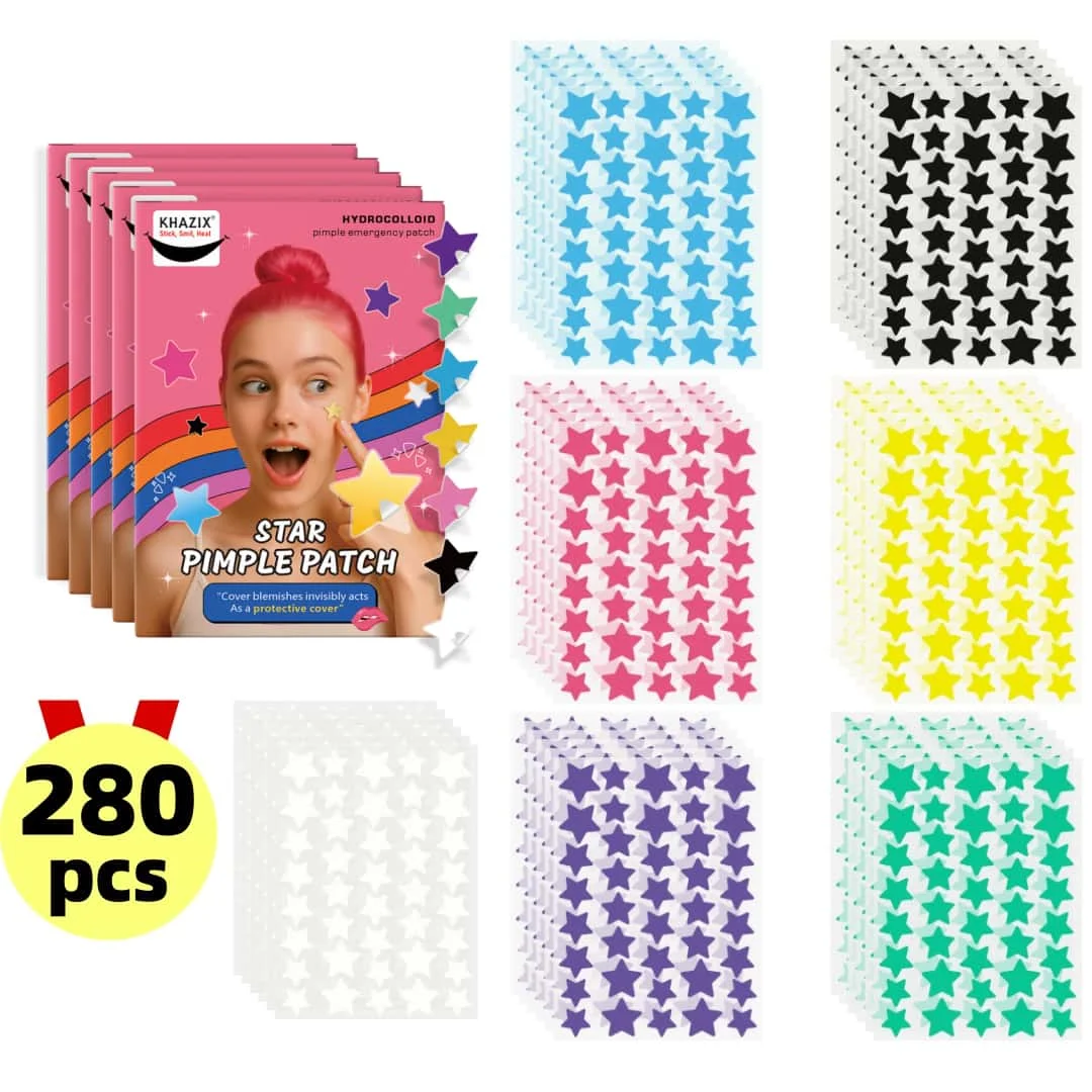 280 Stück Hydrokolloid-Akne-Pflaster, runde Akne-Pflaster, sternförmige Akne-Pflaster, Geburtstagsgeschenke, Valentinstagsgeschenke Image