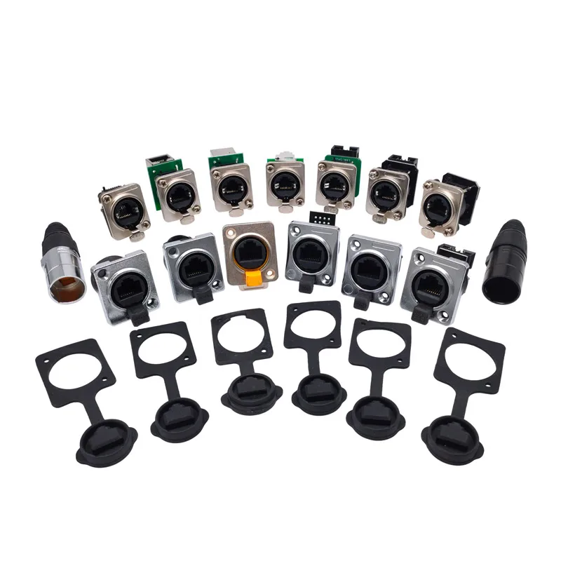 1 Stück D-Typ-Stecker RJ45 Panel Mount 8P8C Wasserdicht NE8FDP NE8FDE Netzwerkanschlüsse Image