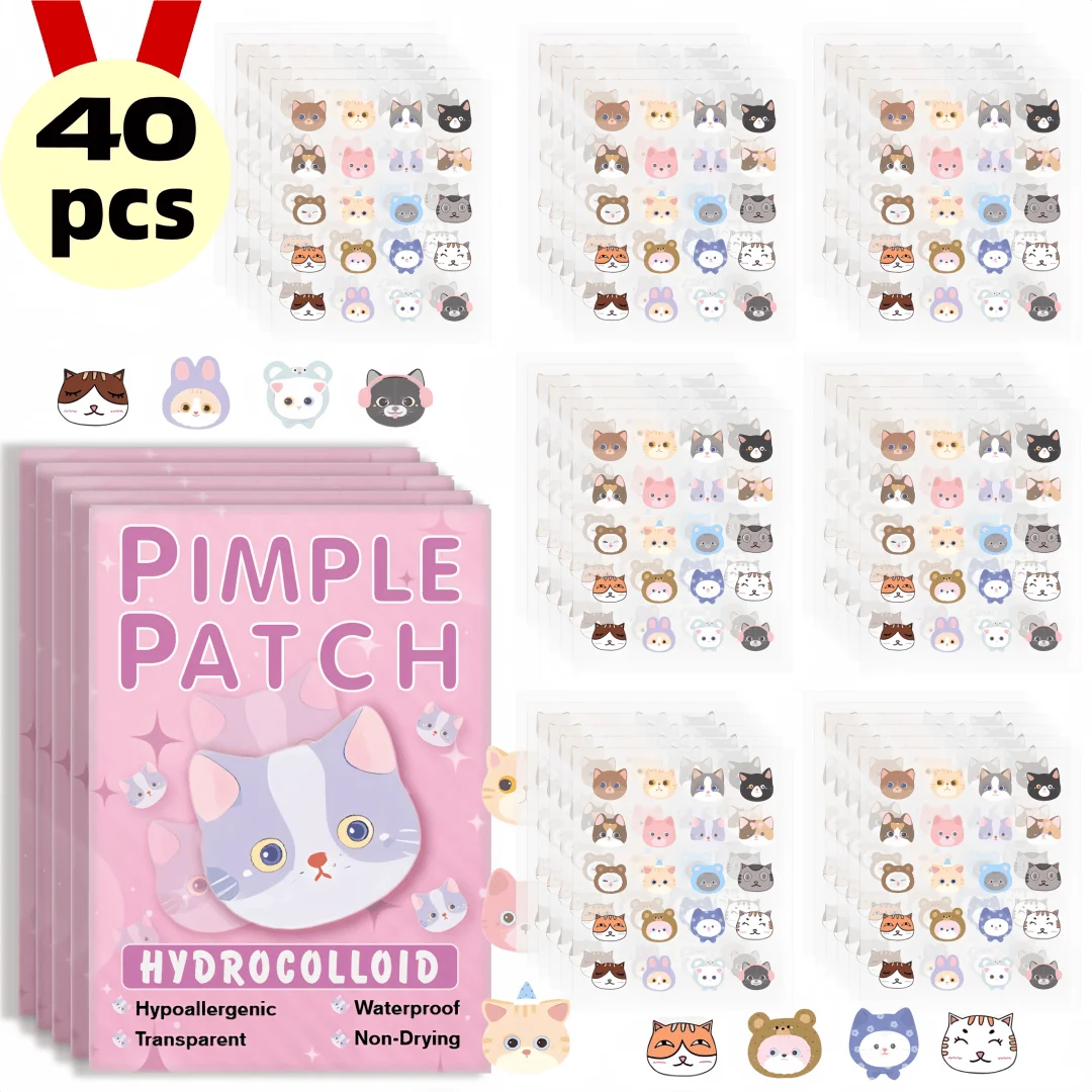 Salicylsäure-Akne-Pflaster – unsichtbare und niedliche katzenförmige Aufkleber zur Bekämpfung von Pickeln und zur Beruhigung der Haut Image
