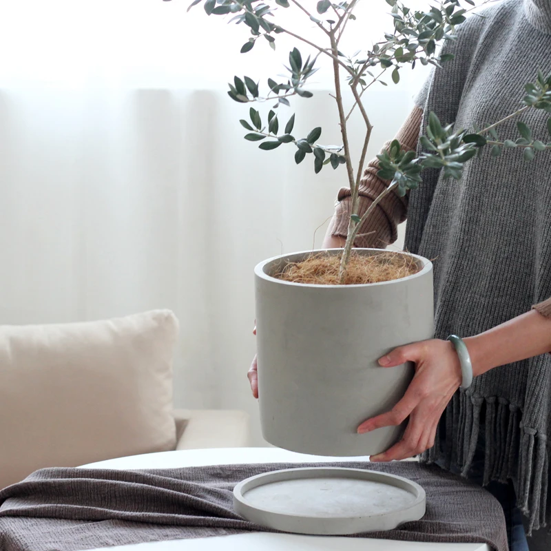 Form für den Garten aus Beton, Blumentopf, Silikonform, Zementgarten, Zuhause, großer Topf, zylindrisches Design, Form für große Gartentöpfe Image