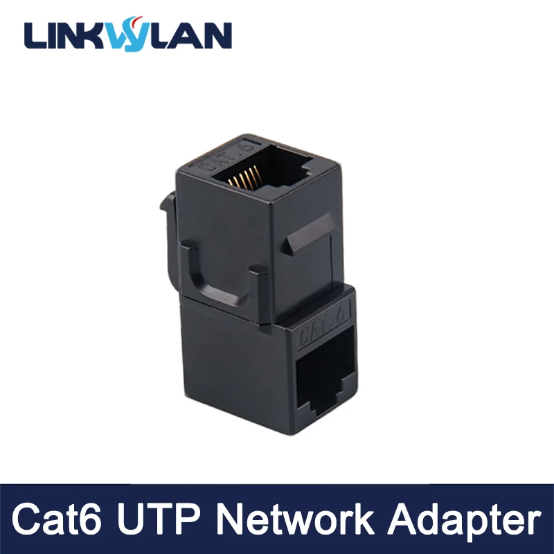 Linkwylan Cat6U RJ45 Koppler Ethernet-Kabelverlängerung Netzwerkadapter Buchse zu Buchse Ungeschirmt Schwarz Image