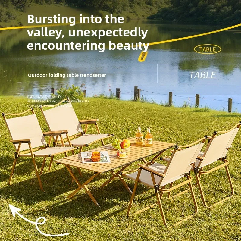 Tragbarer Klappbarer Camping-Picknicktisch Leichter Aluminium Zusammenklappbarer Outdoor-BBQ-Strand-Tailgate-Klapptisch Camping