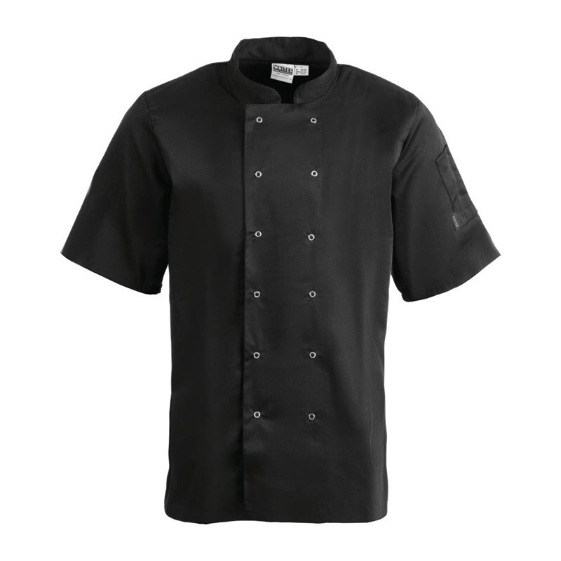 Whites Chefs Clothing Gemischte Küche Jacke Whites Vegas kurze Ärmel schwarz 3XL Image