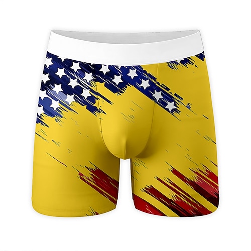 Herren 250. Jahrestag des Unabhängigkeitstages der USA am 4. Juli US Flagge Dehnbare Boxershorts Badeshorts Boxer-Badeshorts Patriotisch Lässig Heim Strandurlaub Elastischer Bund Image