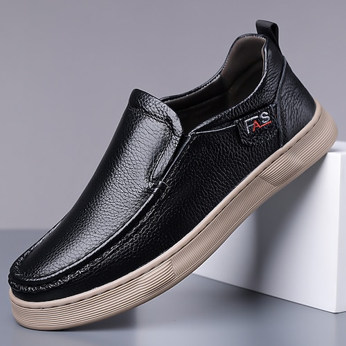 Weiße Herren-Loafer aus Kunstleder – minimalistische Slipper, elegant-lässig, Business, Party Alltag Image