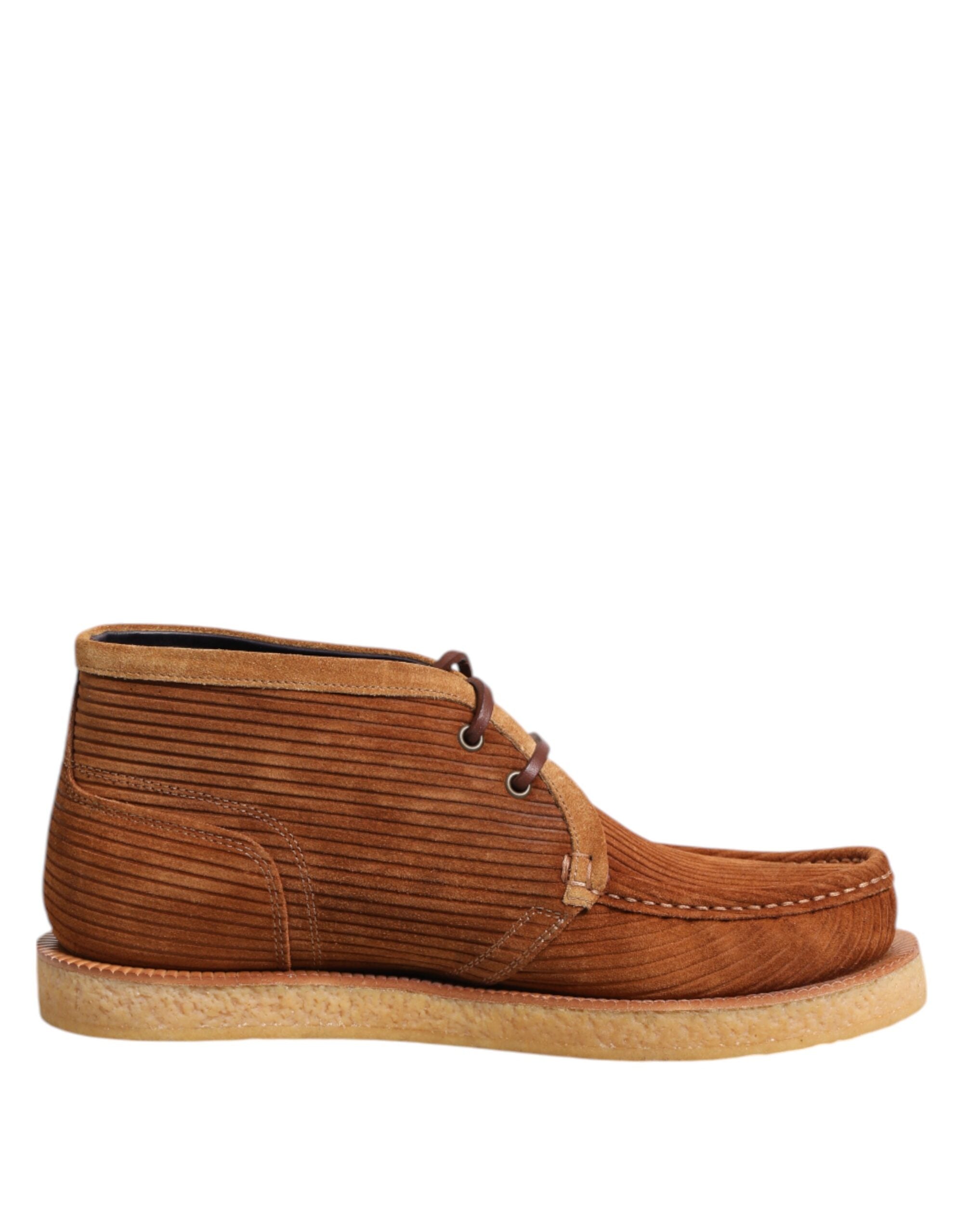 Dolce & Gabbana Braune Wildleder Nubukleder Desert Stiefeletten Schuhe