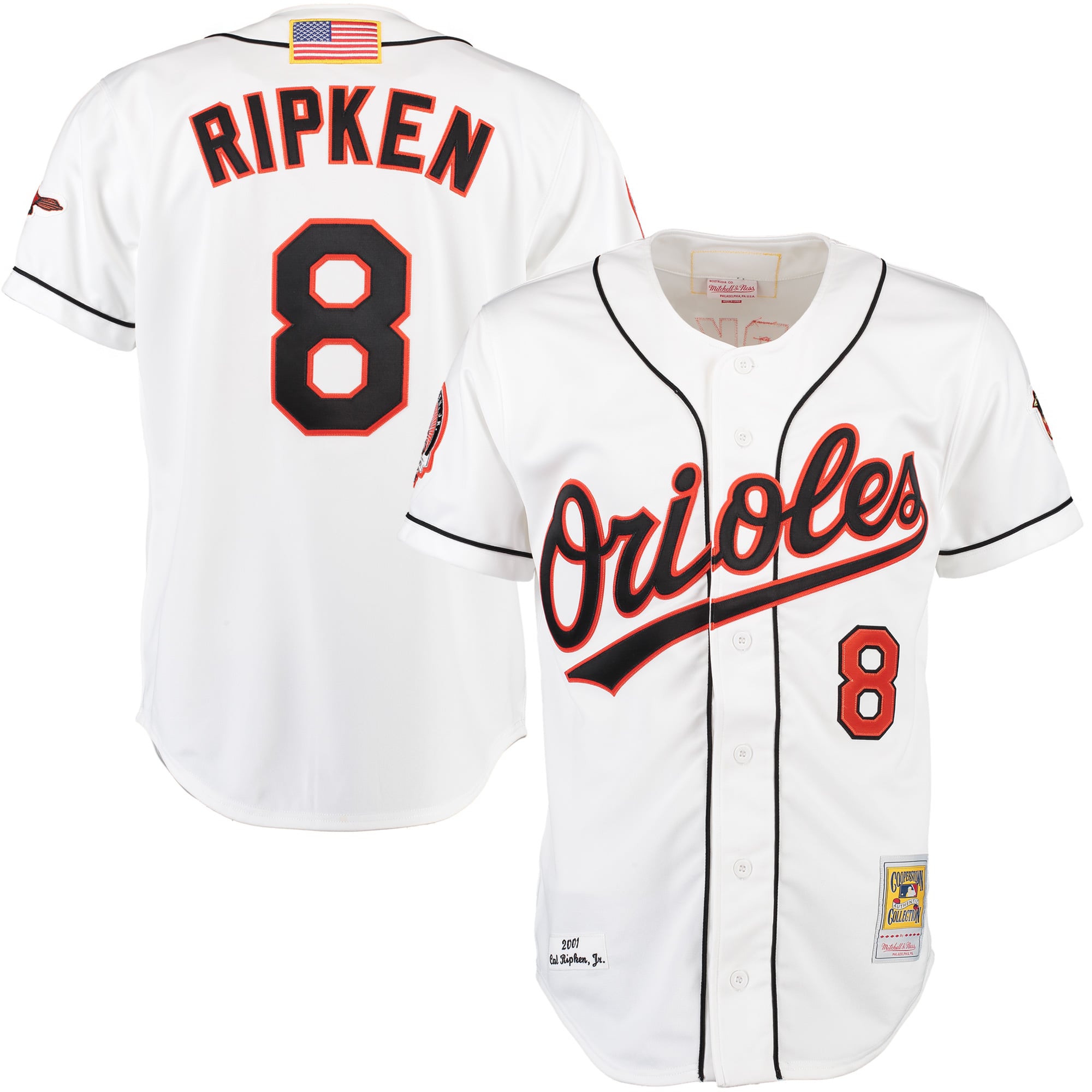 Mitchell & Ness Cal Ripken Herren-Heimtrikot der Baltimore Orioles in Weiß