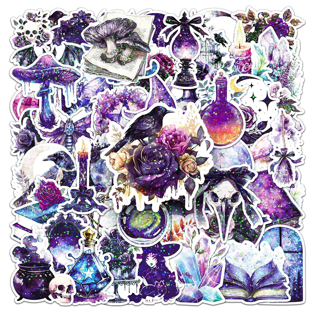10/30/50 stücke Laser Schädel Gothic Magie Hexe Graffiti Aufkleber Aufkleber DIY Laptop Motorrad Telefon Auto Kühle Wasserdichte Aufkleber spielzeug Image