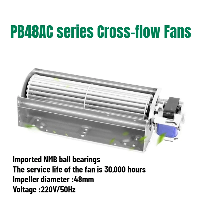 AC220V PB48mm Querflussventilator für elektrischen Kamin, Ofen, Abluftventilator, Kugellager, bürstenloser Motor, Ventilator, Querflussventilator Image