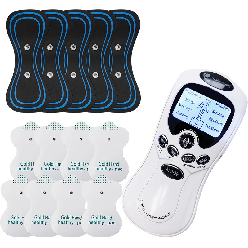8-Modus Elektrisches TENS Akupunktur-Körpermassagegerät mit LCD-Display, Digitale Pulstherapie, Muskelstimulation, EMS Rücken-, Nacken- und Körpermassagegerät Image
