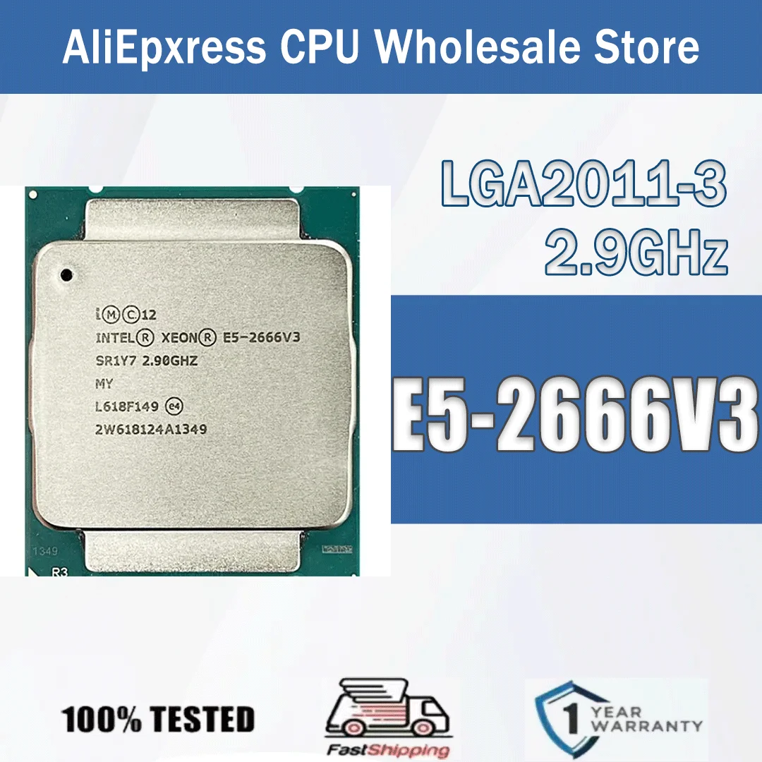 Intel Xeon E5-2666V3 2,9 GHz 10 Kerne 20 Threads 25 M 135 W E5 2666V3 Computer CPU Prozessor Server E5 2666 V3 Paket LGA 2011-3 Image
