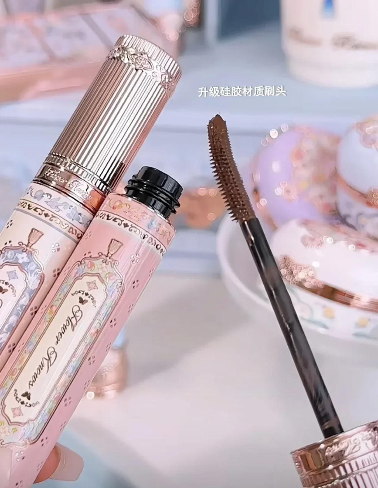 Flower Knows Butterfly Cloud Shoulder Series Mascara 3,2ml Wimpernverlängernde Mascara Wasserfeste Schönheitskosmetik Image
