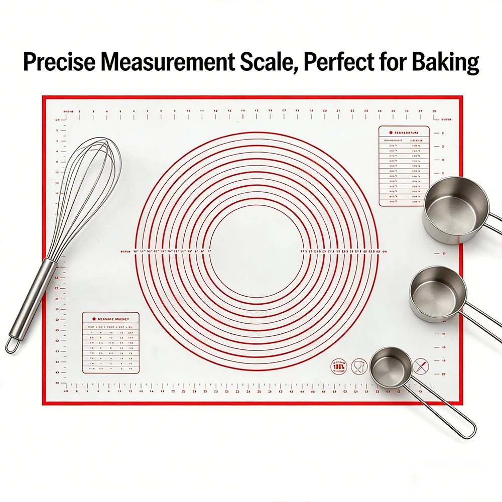 Übergroße Silikon-Knetunterlage Antihaft-Backmatte für Crêpes und Pizzateig Lebensmittelechte Antihaft-Silikonmatte Image