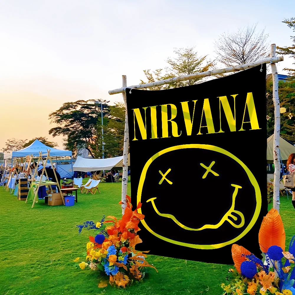 Rockband N-Nirvana Flagge für Picknick, Party, Kunst, Heimdekoration, Outdoor, Camping, Banner, Geschenke Image
