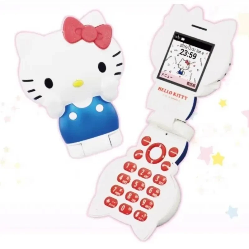 Sanrio 4g faltbares Telefon Hello Kitty Anime Peripherie-Anruffunktion Multi Language Switching Kinder Halloween-Geschenke Image