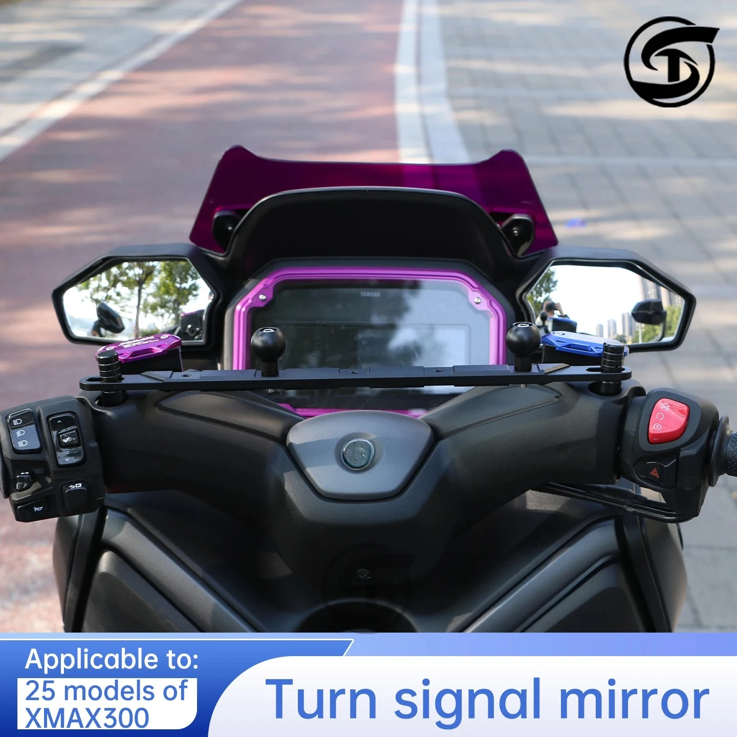 Motorradzubehör für Yamaha XMAX300 XMAX 300 X-MAX 300 2025 Modifizierte Verstellbare Rückspiegel Seitenblinker-Spiegel Image
