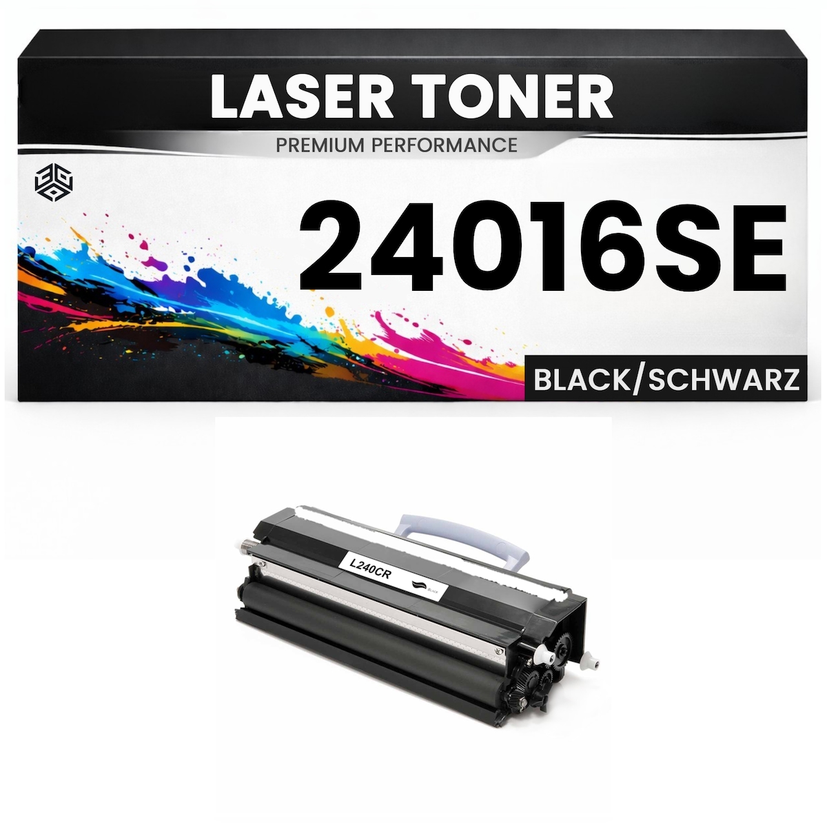 3DPlady Toner 24016SE für Lexmark kompatibel Schwarz hochwertige Premium Alternative für Lexmark E232, E240, E33X, E34X, E230, T240 Image