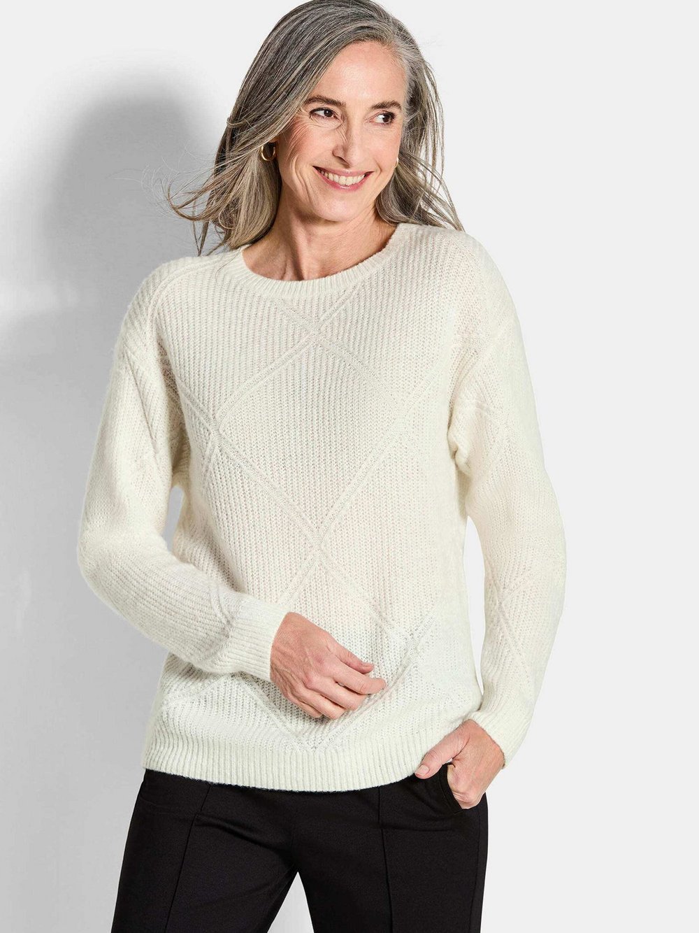 Goldner Pullover Damen weiß, 19 Image