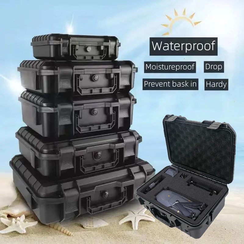 Boîte à outils 9 tailles, étui étanche, équipement de sécurité, étui rigide, grande boîte à outils, valise anti-impact pour mallette à outils, boîte à outils en plastique