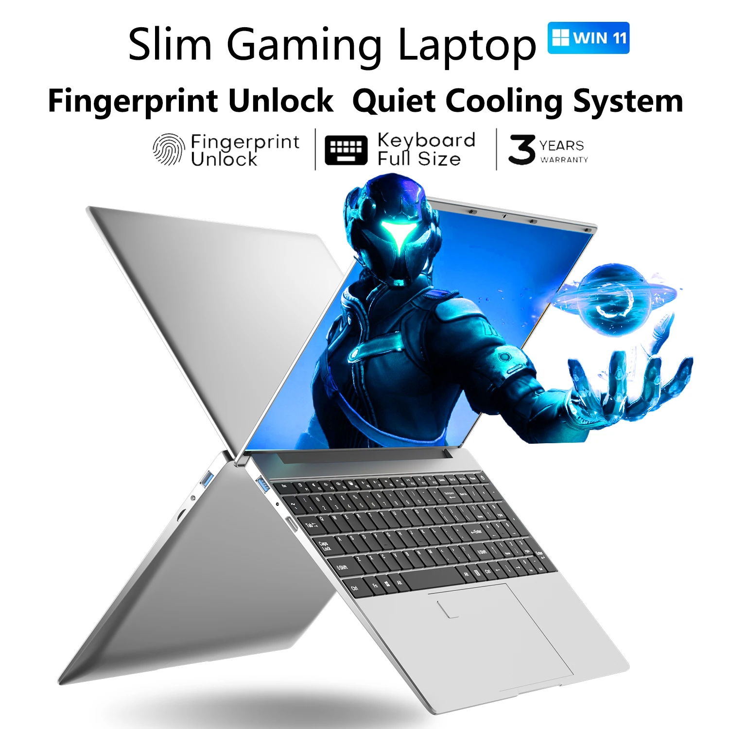 15,6 Zoll Laptop Intel N95 Windows 11 Pro 32GB DDR4 2048GB SSD Ultrabook Computer Fingerabdruck-Entsperrung WIFI5 Gaming-Laptop Computer Image