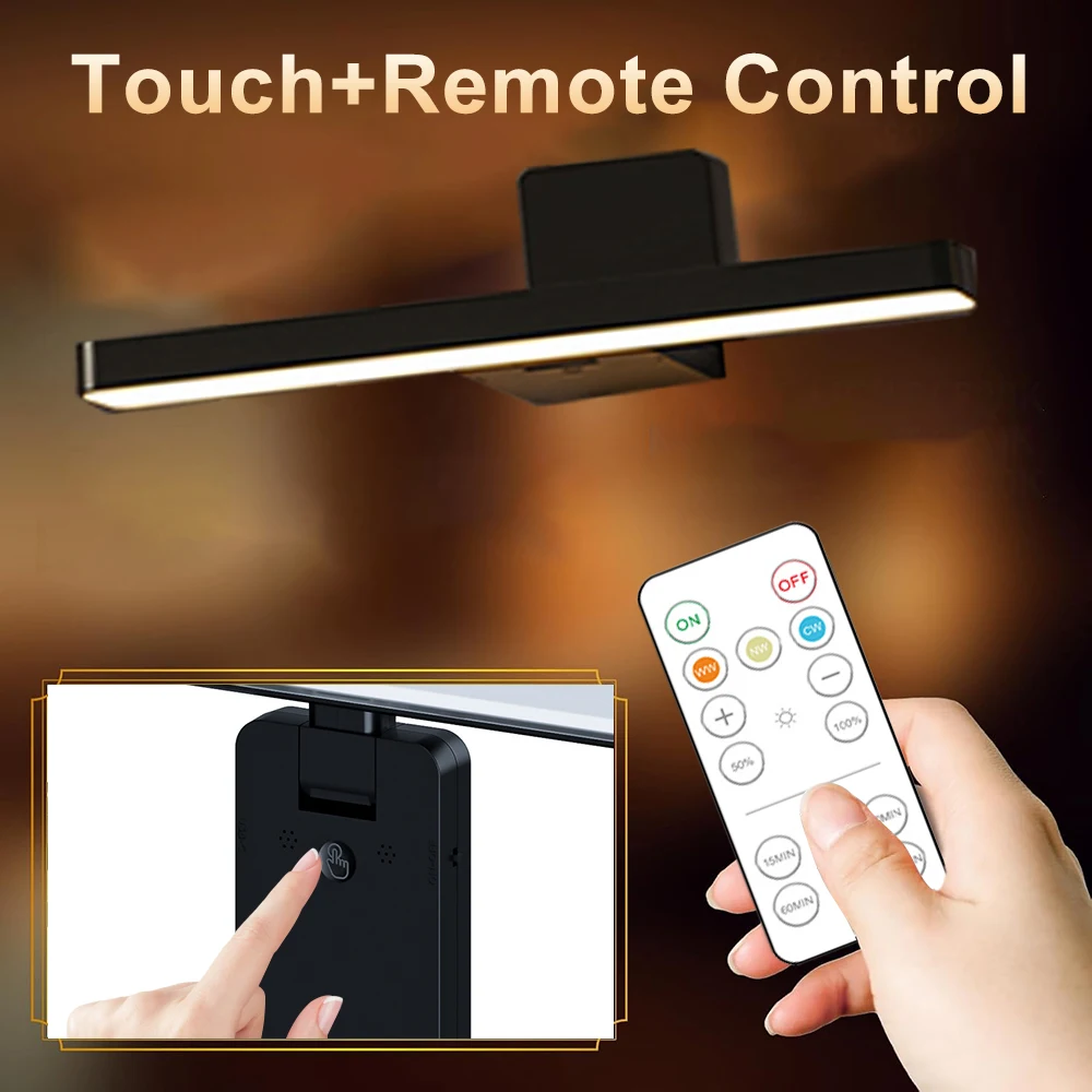 3600mAh LED-Bilderleuchte mit Fernbedienung, Kabellose Wandlampe für Wohnzimmer, 3 Farben Dimmbar