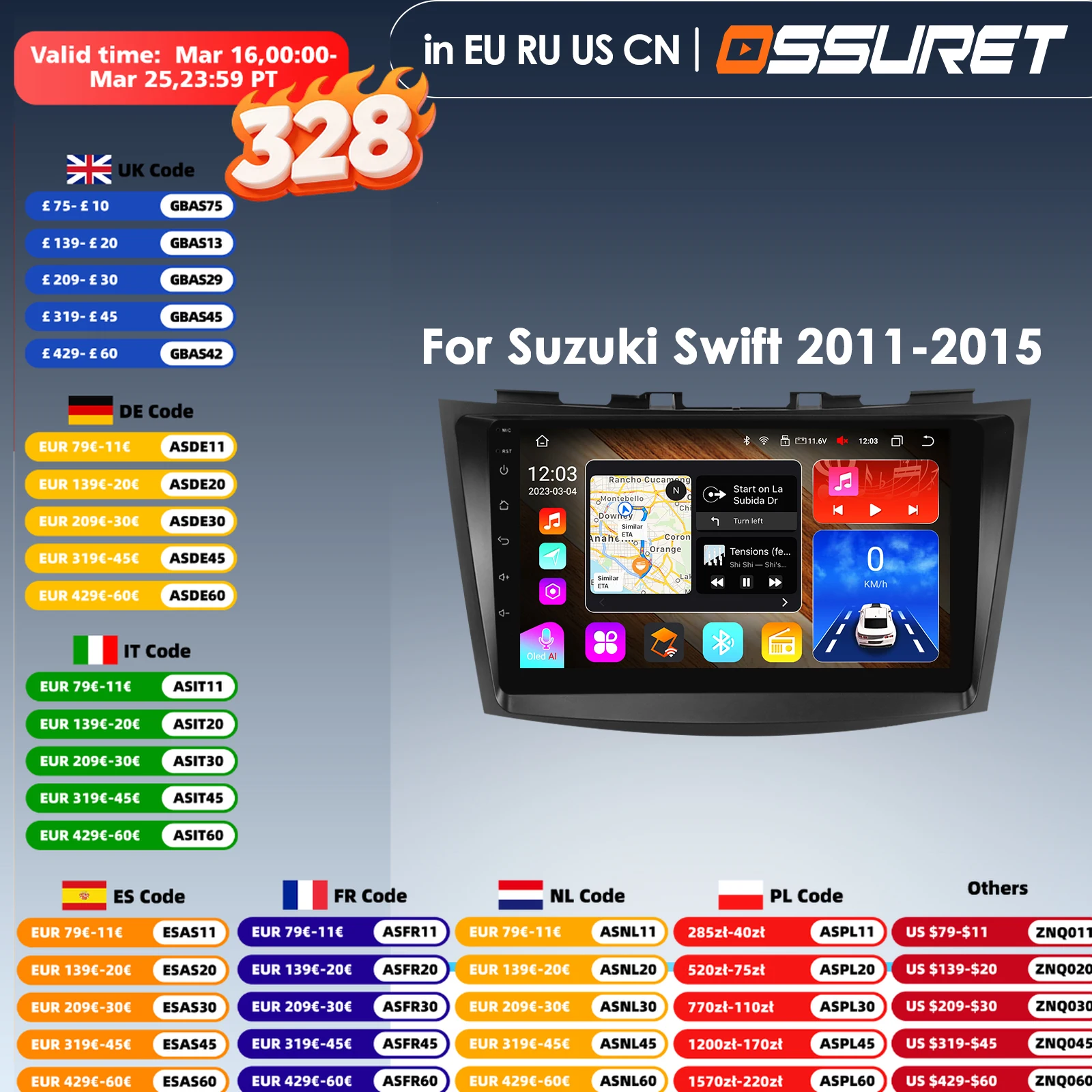 9-Zoll 7862 Touchscreen für Suzuki Swift 4 2011 - 2015 Auto-Multimedia-Player Stereo-Radio CarPlay Android Auto 4G Haupteinheit Image