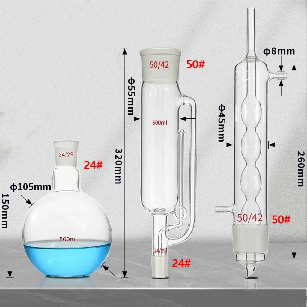 500ml Soxhlet extractor complete set of spherical fat extractor experimental extractor Image