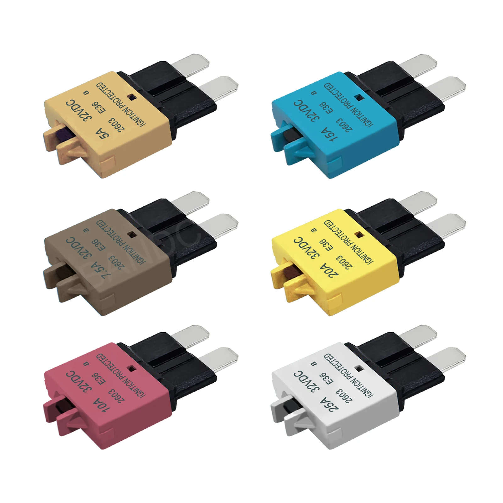 Manuell rücksetzbare Sicherungen, Leistungsschalter 5A 7,5A 10A 15A 20A 25A 30A ATC/ATO rücksetzbare Sicherung für den Schutz von Auto- und Bootkreisläufen Image