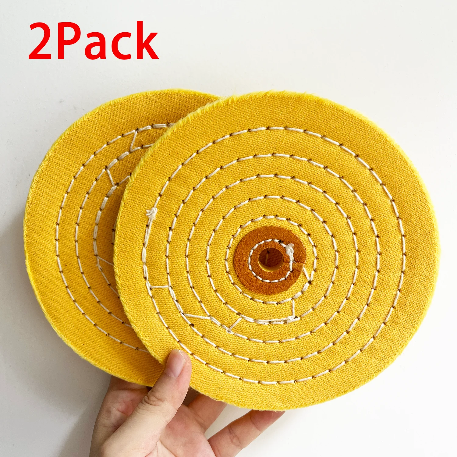 2 Stück 6-Zoll-Polierscheiben, mit 1/2-Zoll-Achsloch für Tischschleifer, Schmuck-, Perlen-, Metall- und Spiegelpolierscheiben Image