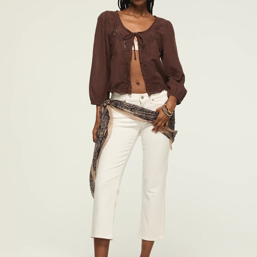 Lucky Brand Mid Rise Sweet Crop - Women's Pants Denim Cropped Jeans in Cloudy Days Wash, Size 31