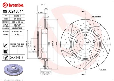 Brembo Bremsscheibe [Hersteller-Nr. 09.C246.11] für BMW Image