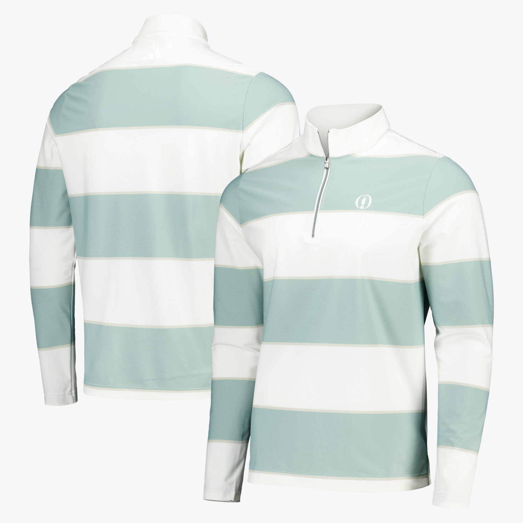 "The Open adidas Rugby Gestreiftes 1/4 Reißverschluss - Grün/Weiß" Image